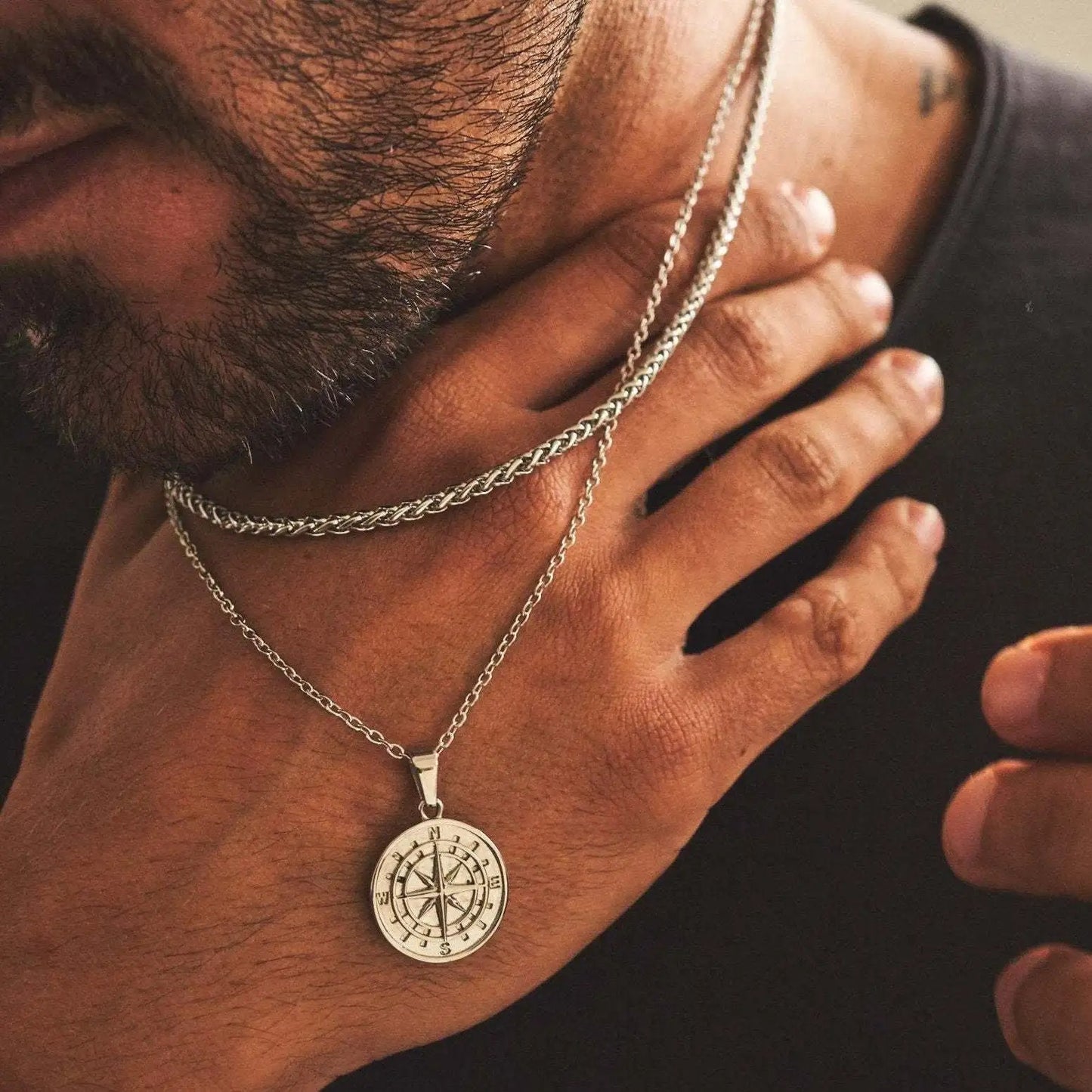 Vnox Compass Necklaces